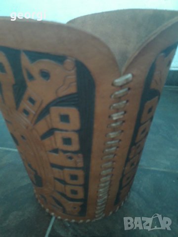 Кофа кашпа от естествена кожа    16/4, снимка 3 - Декорация за дома - 30087462