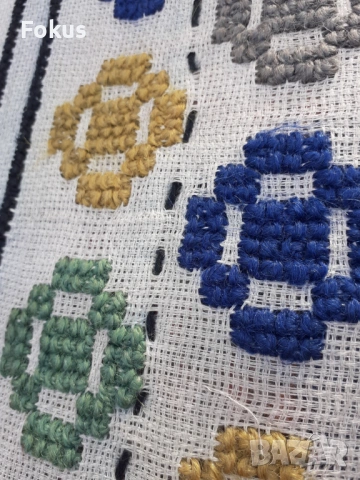 Стар вълнен ръчно тъкан и бродиран килим - килимче, снимка 6 - Антикварни и старинни предмети - 53348250