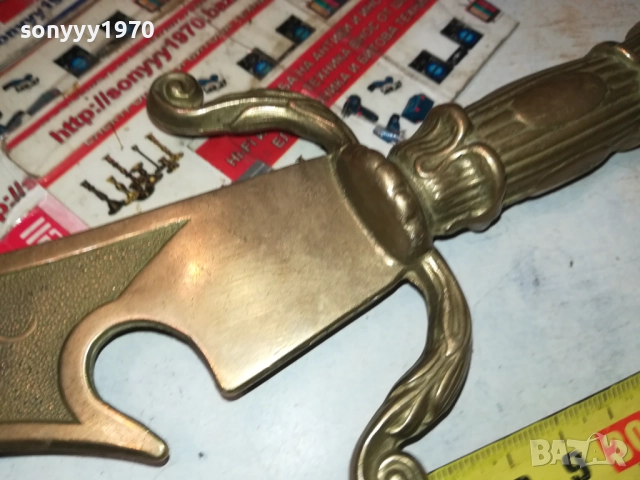 МАСИВЕН НОЖ ОТ ФРАНЦИЯ-МЕД/МЕСИНГ 0510251759, снимка 10 - Антикварни и старинни предмети - 51953526