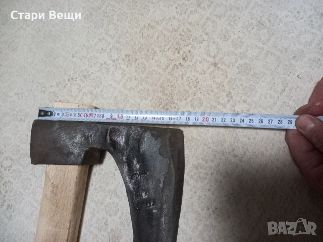 Стара кована  брадва , снимка 4 - Градински инструменти - 53080390