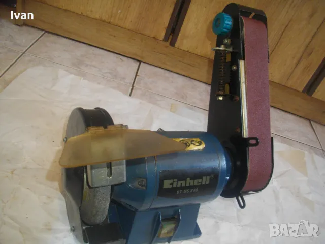 240 вата електрически КОМБИНИРАН ШМИРГЕЛ С ЛЕНТОВ ШЛАЙФ Einhell BT-US 240, снимка 3 - Други инструменти - 47338630