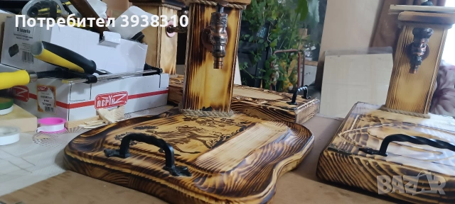 Налично от 60 на 50 евро -Диспенсър с чешмичка за бутилка с питие и дъска за сервиране на мезе., снимка 7 - Други стоки за дома - 54217282