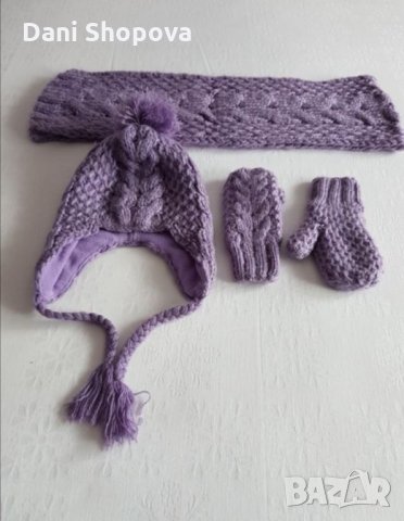 Комплект шал и ръкавици , снимка 2 - Шапки, шалове и ръкавици - 29297386