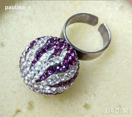 Два различни пръстена / Swarovski / Нов сребърен пръстен с регулация, проба 925 / топка , снимка 13 - Пръстени - 29670193