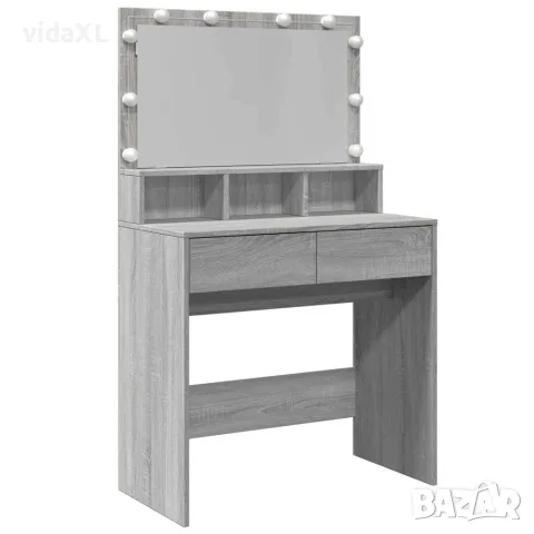 vidaXL Тоалетка с LED, сив сонома, 80x41x134,5 см（SKU: 848190）