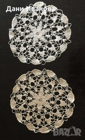 Комплект 4 бр. плетени на една кука карета в кръгла форма, снимка 4 - Покривки за маси - 29849822