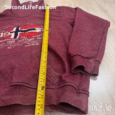 Мъжки пуловер с висока яка Napapijri, размер XL, бордо, памучен, снимка 4 - Суичъри - 52180567
