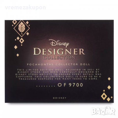 Лимитирана серия дисни кукла Покахонтас Ultimate Princess Celebration Limited Edition Doll, снимка 8 - Кукли - 39416232