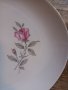 Немско порцеланово плато с рози и златен кант, снимка 2