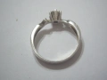 Сребърен пръстен с бял камък., снимка 2