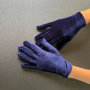 Къси дамски елегантни ръкавици от син плюш 8647, снимка 7