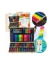 Комплект за рисуване и оцветяване за деца, 180 части, дървена кутия, 12 вида прибори, Ярки цветове, снимка 4