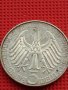 Сребърна монета 5 дойче марки 1969г. 150г. От рождението на Теодор Фонтани 39628, снимка 1
