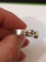 Масивен сребърен пръстен с 3 циркона, снимка 4