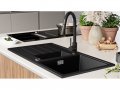Кухненска Мивка от Гранит модел Копенхаген 900 x 500 Supreme Duo - графит, снимка 5