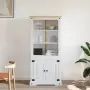 vidaXL Бюфет, мексикански бор, стил Корона, бял, 80x40x170 cм, снимка 4