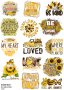 Скрапбук стикери за декорация планер слънчогледи sunflowers самозалепващ лист А5 - различни видове, снимка 3