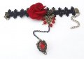 Дамско украшение с пръстен и роза, снимка 3