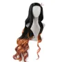 Аниме черна перука с кафяви краища Nezuko Kamado, снимка 6
