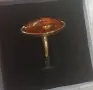 Златен пръстен с кехлибар., снимка 2