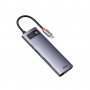 Преходник Baseus, Хъб за Macbook, USB-3.0, HDMI 4K HD, RJ-45, TF Card, снимка 1 - Кабели и адаптери - 40177157