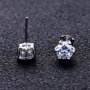 Нежни обеци с винт и бял камък, снимка 4