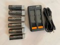 6 бр. батерии и зарядно JVC, снимка 1 - Батерии, зарядни - 30656357