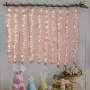 GUOCHENG Cherry Blossom Curtain Lights, 10 х 1 м висящи гирлянди, дистанционно, USB, розови, снимка 6