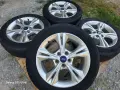 Лети джанти 16ки 5х108 Ford + летни гуми 205/55/16 Barum, снимка 1