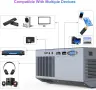 Проектор с Wifi и Bluetooth, вграден 1080P Bluetooth проектор, 18000 лумена, снимка 3