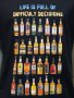 Нова мъжка тениска с дигитален печат Бутилки уиски, whiskey, LIFE IS FULL OF DIFFICULT DECISIONS, снимка 2