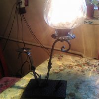 Комбинирани електрическа лампа и свещник от ковано желязо, снимка 5 - Антикварни и старинни предмети - 35319012