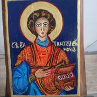 Икона на свети Пантелеймон, снимка 7 - Икони - 37072856