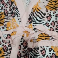 Нов Дамски Халат  С М Л ХЛ с връзки в тигрова окраска, снимка 4 - Нощници - 42788113