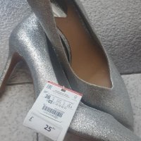 Дамски обувки - сребро, снимка 4 - Дамски елегантни обувки - 29640853