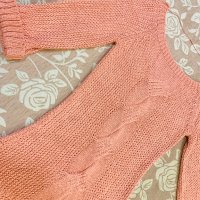 Дамски пуловер цвят корал, снимка 3 - Блузи с дълъг ръкав и пуловери - 39270037
