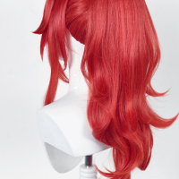 Аниме червена перука Diluc, снимка 5 - Аксесоари за коса - 44667070