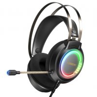 Слушалки с микрофон Геймърски Gamdias Eros M3 Черни с RGB подсветка Gaming Headset, снимка 2 - Слушалки за компютър - 33748833