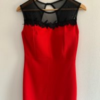 Много красива червена рокля с черна дантела, снимка 4 - Рокли - 29085304