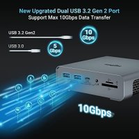 Нова USB C Докинг Станция 16 в 1 с Тройно 4K HDMI Излъчване, снимка 4 - Друга електроника - 42776082