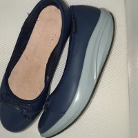 Walkmax Уолкмакс Дамски балерини 39 тъмно сини с панделки, снимка 1 - Дамски ежедневни обувки - 30549378