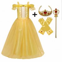 Разкошна рокля на Спящата красавица или Бел+ подарък коронка , снимка 12 - Детски рокли и поли - 28305758