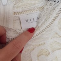 Дантелена блуза Vila, снимка 3 - Блузи с дълъг ръкав и пуловери - 34426771