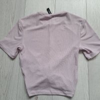 Дамска къса блузка - розова, снимка 3 - Тениски - 38363103