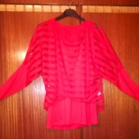 Красива червена блуза, снимка 2 - Блузи с дълъг ръкав и пуловери - 44468518