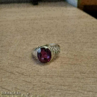 Голям дамски сребърен пръстен, снимка 4 - Пръстени - 44674278