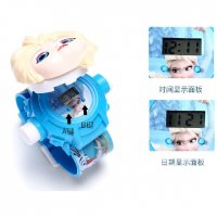 2 цвята Елза от Замръзналото Кралство frozen 3D детски часовник прожектор, снимка 3 - Детски - 29187643