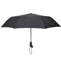 Автоматичен сгъваем чадър за дъжд Черен с извита дръжка 31,5 см, снимка 2 - Други - 42876911