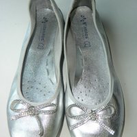 сребърни балеринки 35, снимка 1 - Детски обувки - 37782923