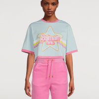 BALMAIN x Barbie Logo Print Cropped Oversized Дамска Тениска size XS и M, снимка 1 - Тениски - 36887497